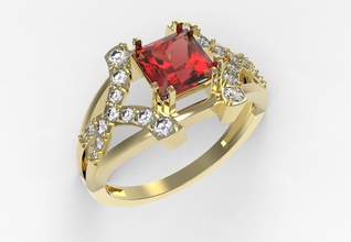 jring4 la joyería anillo los diamantes rubíes zafiros las esmeraldas compromiso de boda oro sterling plata stl brillante moda precioso imprimible diamant belleza anillos 3d print model - Mito3D