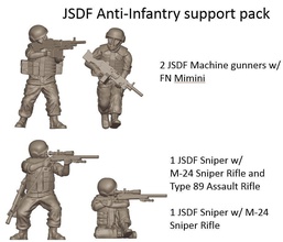jsdf anti infanty pack 28mm wargaming miniatures jeu guerre moderne militaire japonais défense forces jeux jouets soldat armée planche 3d print model - Mito3D