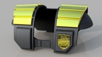 judge hershey shoulder pad 1995 dredd dredd1995 cosplay armor replica 3dprint hershey1995 pauldron craft hobby diy 3d print model - Mito3D