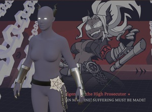 juicio alto fiscal helltaker 3d impresión cosplay 3dprinting demonio cuerno juegos juguetes 3d print model - Mito3D