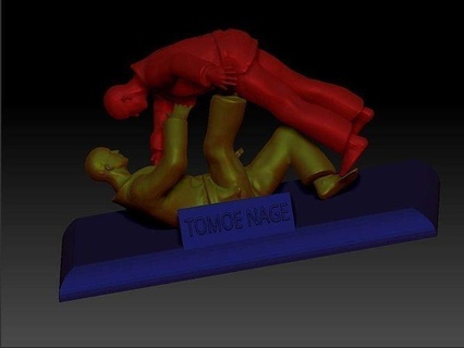 judo key tomoe nage illustration art man strength people body sculpture statue sculptures 3d print model - Mito3D