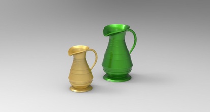 cruche modèle no 2 détaillant poterie isolé vitré argile plastique récipient vieux équipement 3d imprimable jeux jouets 3d print model - Mito3D