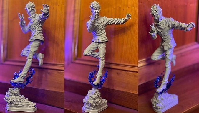 jujutsu kaisen satoru gojo prêt 3d impression art sculpture statue elegoo mars manga haute qualité dynamesh zbrush personnage conception unique sculptures 3D print model - Mito3D