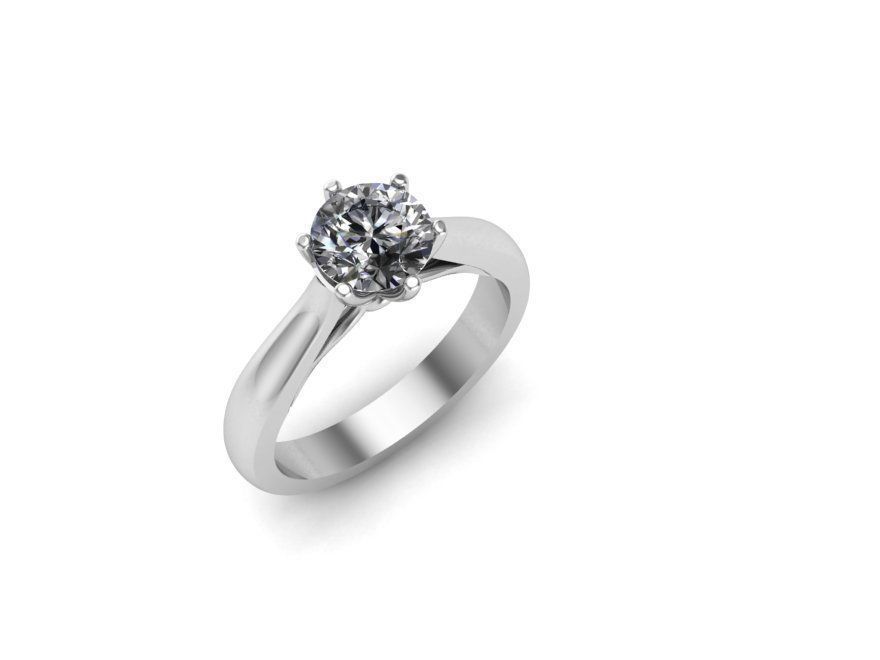 julie solitario anillo de tamaño m la joyería el platino lujo precioso compromiso matrimonio gem boda plata imprimible diamante celebración 3d impresión cera resina los anillos 3D print model - Mito3D
