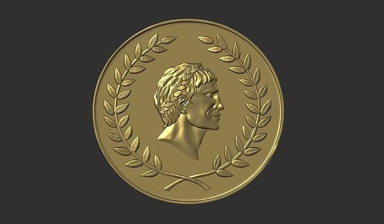 julius ceasar roman coin printing ancient greek rome greece archaeology prototyping monument printable cash history euro art coins badges 3d print model - Mito3D