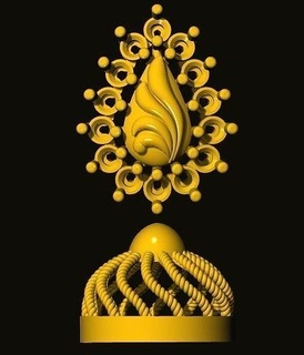 jumka d'oro ornamento Dio oro argento gioielleria antico 3d modello pavone signora orecchini 3d print model - Mito3D