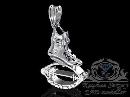 sauteur pendentif fithnes or argent bijoux bijou imprimable pendentifs 3d print model - Mito3D