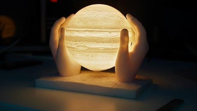 giove lampada or casa arredamento arte design interni moderno scultura astratto luna spazio saturno statua decorazione apollo pianeta cielo lunare 3d print model - Mito3D