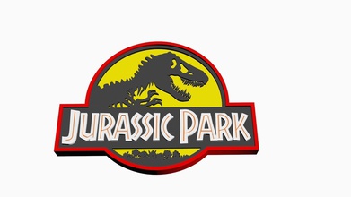 jurassic park logo jurassicpark t rex dinozor logosu filmi film minyatürler bilim fi sanat işaretler logolar deko 3d print model - Mito3D