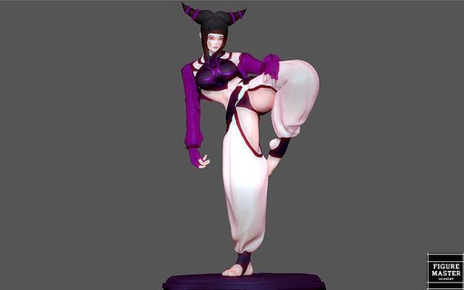 juri han street fighters game character anime girl art sculptures 3d print model - Mito3D