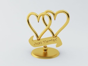 evli gösteri parçası 3d model yazdırılabilir yazdırmaya hazır nesne sanat romantik aşk kalp yıldönümü heykeller artchallenge 3d print model - Mito3D