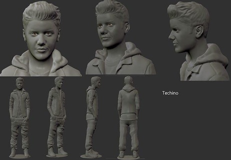 justin Bieber ultra realista 3d impresión cuerpo Justin celebridad masculino cantante personaje modelos Arte modelo esculturas 3d print model - Mito3D