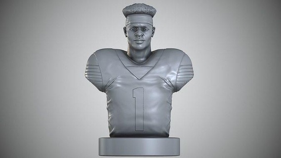 Justin champs justinfields Chicago ours stratège nfl super Bowl football américain portrait sculpture figurines miniatures art impression statue sculptures 3d print model - Mito3D
