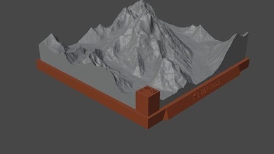k2 Berg Landschaft Vulkan Terrain Umgebung Natur Photogrammetrie Elevation Wissenschaft 3d print model - Mito3D
