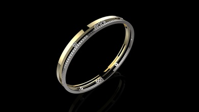 k pulseras n6 la joyería de escritorio oscuro abertura aislado raya hechos precisión negocios monocromo tecnología blanco las oro el diamante 3d print model - Mito3D