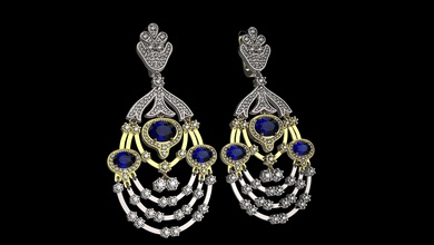 k earrings kol n1 jewelry gold silver diamond gem jewel jewellery printable engagement wedding sterling brilliant ring fashion earrigs 3d print model - Mito3D