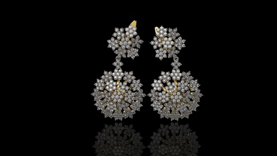 k boucles d'oreilles n25 bijoux or d'argent de l'anneau le diamant des gem brillant blanc 3d print model - Mito3D
