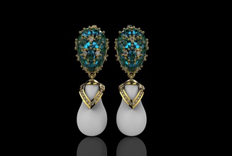 k earrings n4 jewelry precious gem luxury platinum pendant gold art retro shining silver printable brilliant diamond ring 3d print model - Mito3D