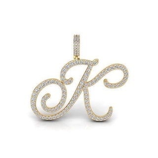 k font latter pendent 3d model render jewel gem wedding engagement jewellery ring silver gold jewelry engagem fashion sterling white diamond apparel beauty rings pendants 3d print model - Mito3D