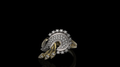 k anneaux n2001 bijoux or de l'anneau d'argent le diamant gem joyau imprimable l'engagement mariage la livre sterling anneau mode brillant les 3d print model - Mito3D