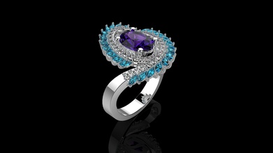k rings n3 2 gold silver ring diamond printable jewel jewellery gem wedding cad platinum necklace engagem jewelry 3d print model - Mito3D