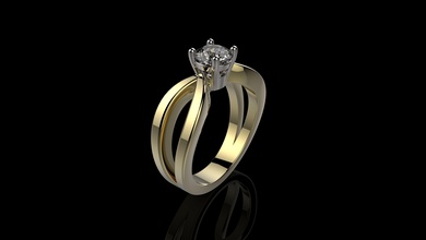k halkalar n3 altın yüzük Gümüş elmas gem mücevher yazdırılabilir nişan platin cad sterling beyaz parlak moda engagem takı 3d print model - Mito3D