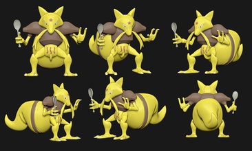 pokemon kababra tagli as cadabra reggiseno alakazam pyschic magia sabrina gengar gastly infestatore cenere kanto pikachu giochi giocattoli 3d print model - Mito3D