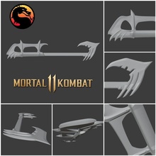 kabal crochet lames mortel kombat 11 cruel vengeance mk11 mkx arme cosplay lame sabre jeux jouets 3d print model - Mito3D