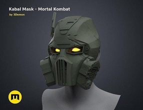 kabal máscara mortal kombat lucha gas raiden negro continuar guerrero combatiente fatalidad brutal sangre videojuego kano cero escorpión juegos juguetes 3d print model - Mito3D