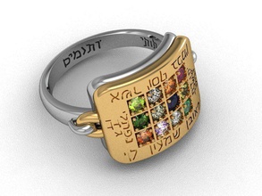 kábala anillo israelitas 12 tribus modelos joyería joya anillos 3d print model - Mito3D