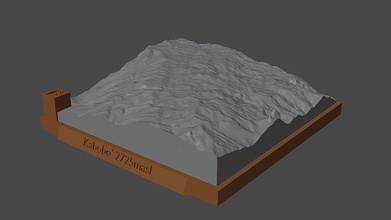 Aptal dağ manzara yanardağ arazi çevre doğa fotogrametri yükseklik dem Bilim 3d print model - Mito3D