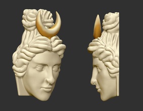 mulher 2 grego deusa cabeça personagem 3d imprimível kolye anel ay kafa estátua arte esculturas 3d print model - Mito3D