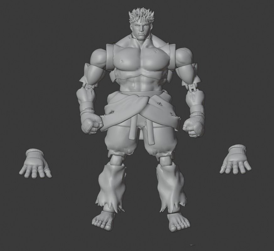 kage sfv articulated street fighter streetfighter ryu ken guile cammy chunly sagat blanka games toys 3D print model - Mito3D