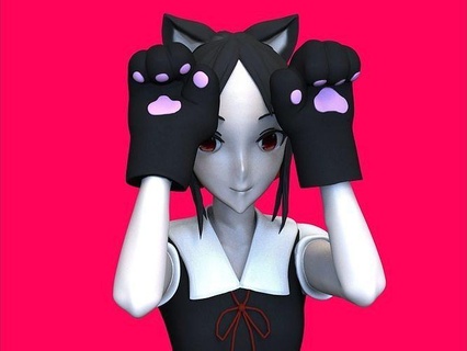 Kaguya sama Neko anime manga coopération sculpter 3dprint personnage 3d chika objets collection Fujiwara Hayasaka art sculptures 3d print model - Mito3D