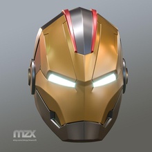 kai iron man helmet ironman helm play arts cosplay replica art scans replicas 3d print model - Mito3D