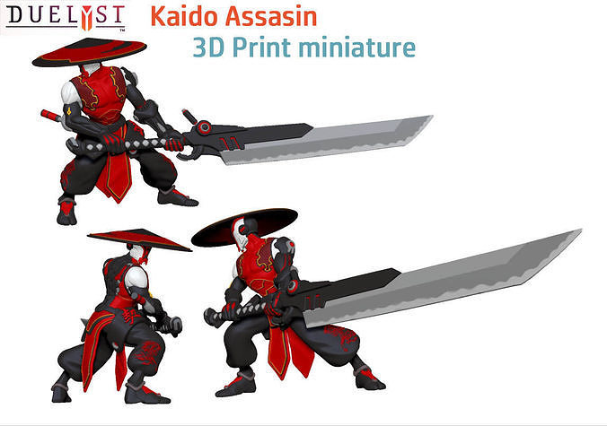 kaido assasin warrior fantasy scifi game hero miniature figurine duelyst manga games toys accessories 3D print model - Mito3D