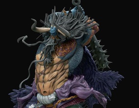 kaido of beast hybrid form dragon art man character statue creature danger onepiece luffy manga anime collectibles games toys 3d print model - Mito3D