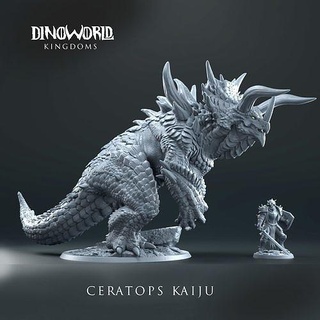 kaiju monstre tricératops Godzilla créature jouets Jeux personnage bête dragon fantaisie jouet art sculptures 3d print model - Mito3D