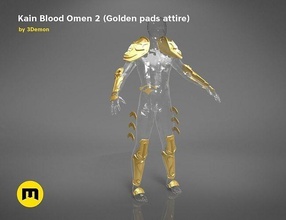 kain blood omen 2 - golden pads attire armor gold cosplay men videogame vampire fantasy playstation classic old school games toys 3d print model - Mito3D