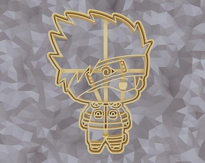 kakashi hatake cookie cutter naruto digital file stl art decoration abstract picture food sweet biscuit sculpture baked dessert bread bakery ginger wafer cute anime kawaii statue geometric signs logos 3d print model - Mito3D