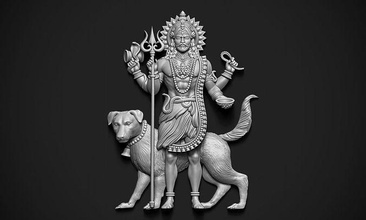 kal bhairav soulagement shiva dieu hindou indien religion hindouisme bas idole statue bijoux sculpture art sculptures 3d print model - Mito3D