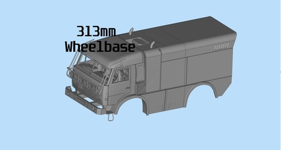 kamaz 4911 dakar truck stl printable scale cfx w car custom rc 3d scale10 wheelbase body hobby avto automotive diy 3d print model - Mito3D