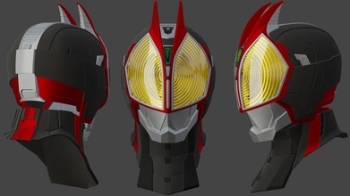 kamen rider faiz sic ver helmet 3dmodel kamenrider faizsic stl printable tokusatsu 3dprint hobby diy 3d print model - Mito3D