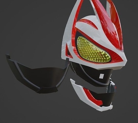 kamen rider geats 3d printable cosplay helmet tokusatsu hobby replicas scans art mask 3dprint character kitsune japanese diy fox 3d print model - Mito3D