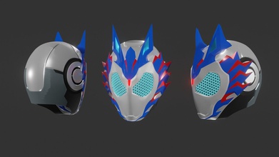kamen rider vulcan helmet kamenrider kamenridervulcan zeroone printable 3dmodel 3dprint cosplayprops hobby diy 3d print model - Mito3D