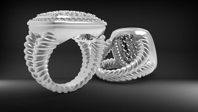 kanat ring jewelry diamond jewel precious engagement wedding jewellery ladies band clothing surface gumboot gum rings 3d print model - Mito3D