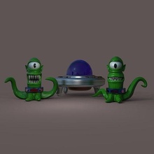 kang kodos carattere alieno simpson ufo giocattolo scienza creatura piattino umorismo finzione navicella spaziale Giochi giocattoli 3d print model - Mito3D