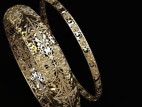 kangan khr 01 gioielleria braccialetti braccialetto oro nozze Fidanzamento moda bellezza tradizionale indiano pakistano 3d stampabile 3dprint 3d print model - Mito3D
