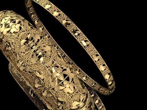 kangan khr 02 3d imprimível modelo joalheria moda beleza pulseiras pulseira indiano paquistanês tradicional ouro dourado Projeto elegante Casamento noivado 3d print model - Mito3D