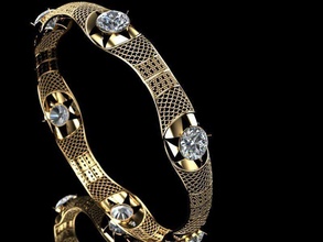 kangan gold diamond bangle jewelry fashion bracelet wedding indian pakistani luxury design printable model 3d vintag engagement jewel beauty bracelets 3d print model - Mito3D